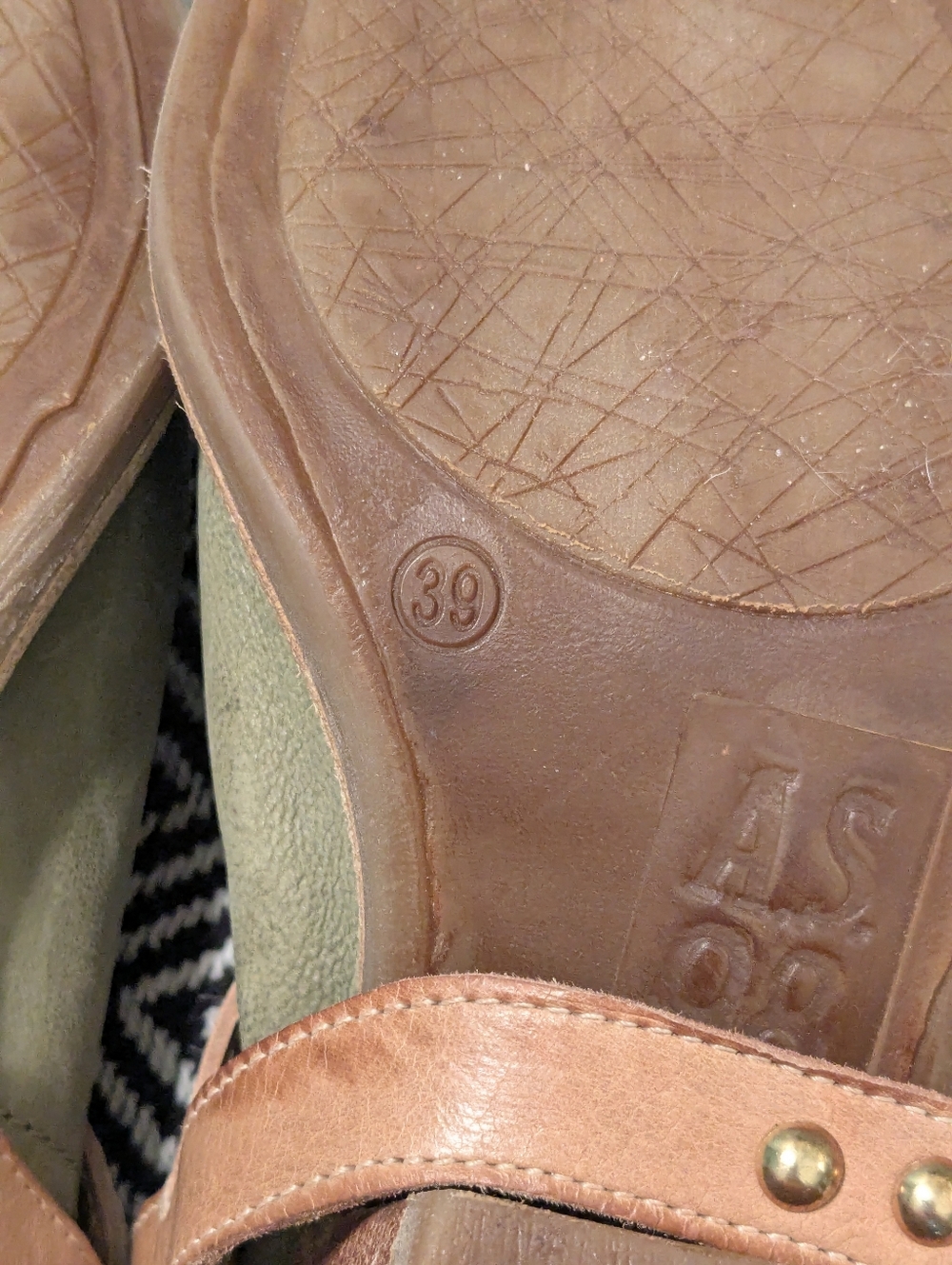 AS98 Clif Mules in sage green leather Size 39 8 8.5 - Picture 5 of 9